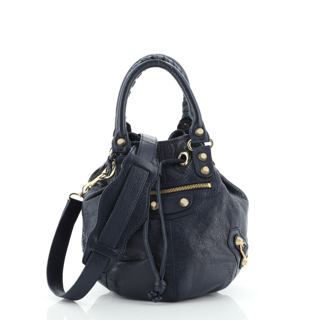 Pom Pon Giant Studs Bag Leather Mini