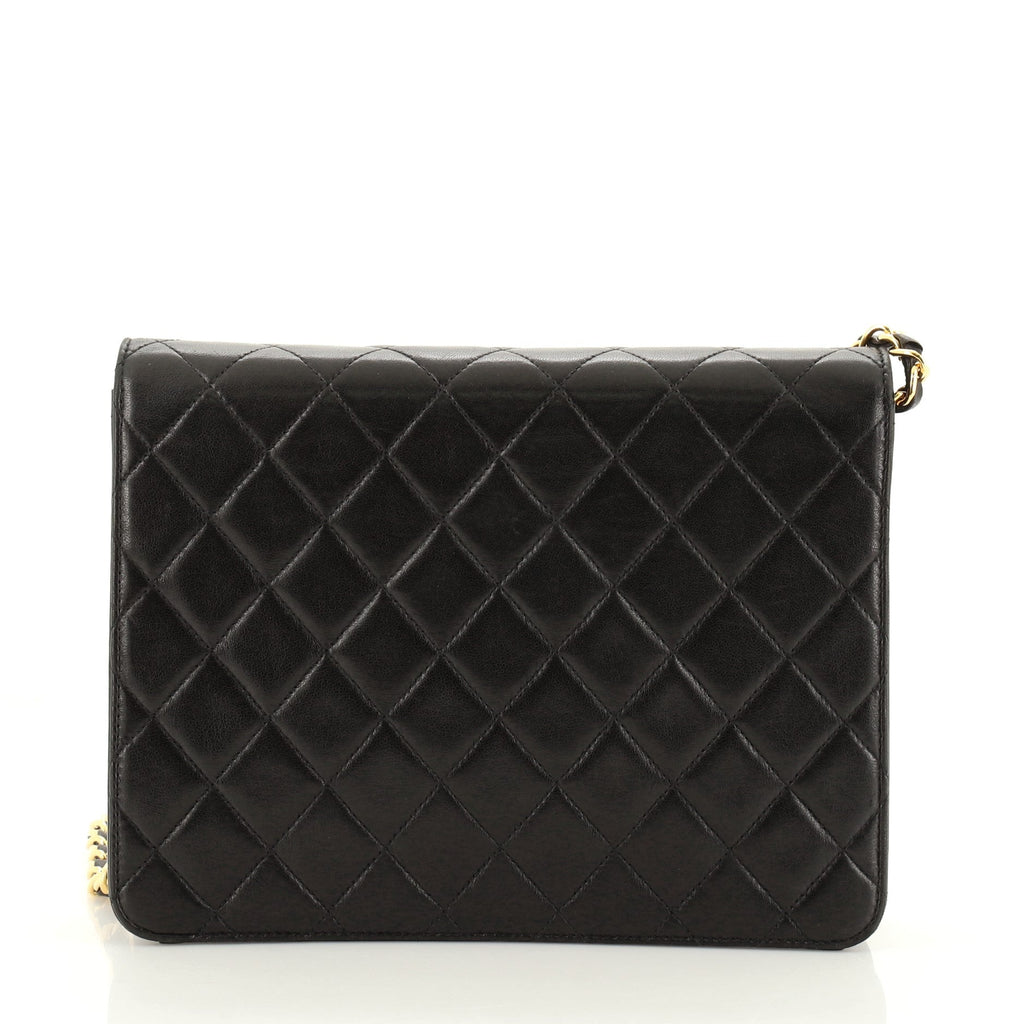 Vintage Clutch with Chain Quilted Leather Small