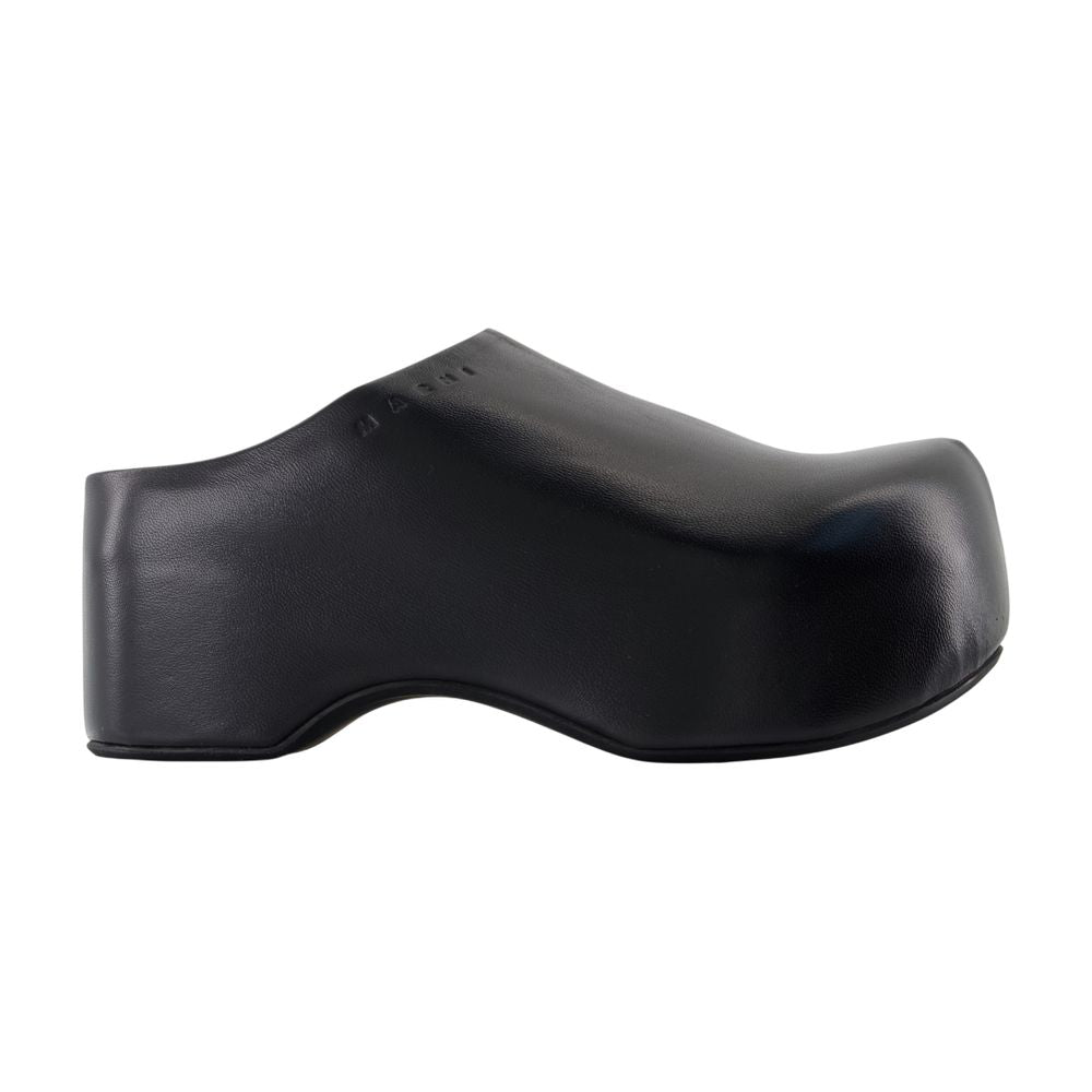 Women's Sabot Sandals - Marni - Leather - Black