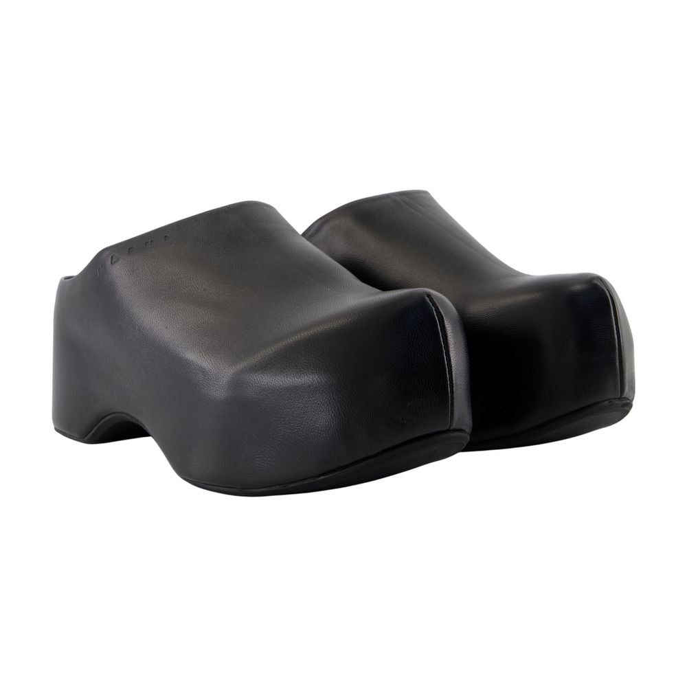Women's Sabot Sandals - Marni - Leather - Black