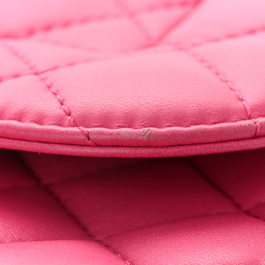 Lambskin Quilted Medium Mademoiselle Chic Flap Fuchsia