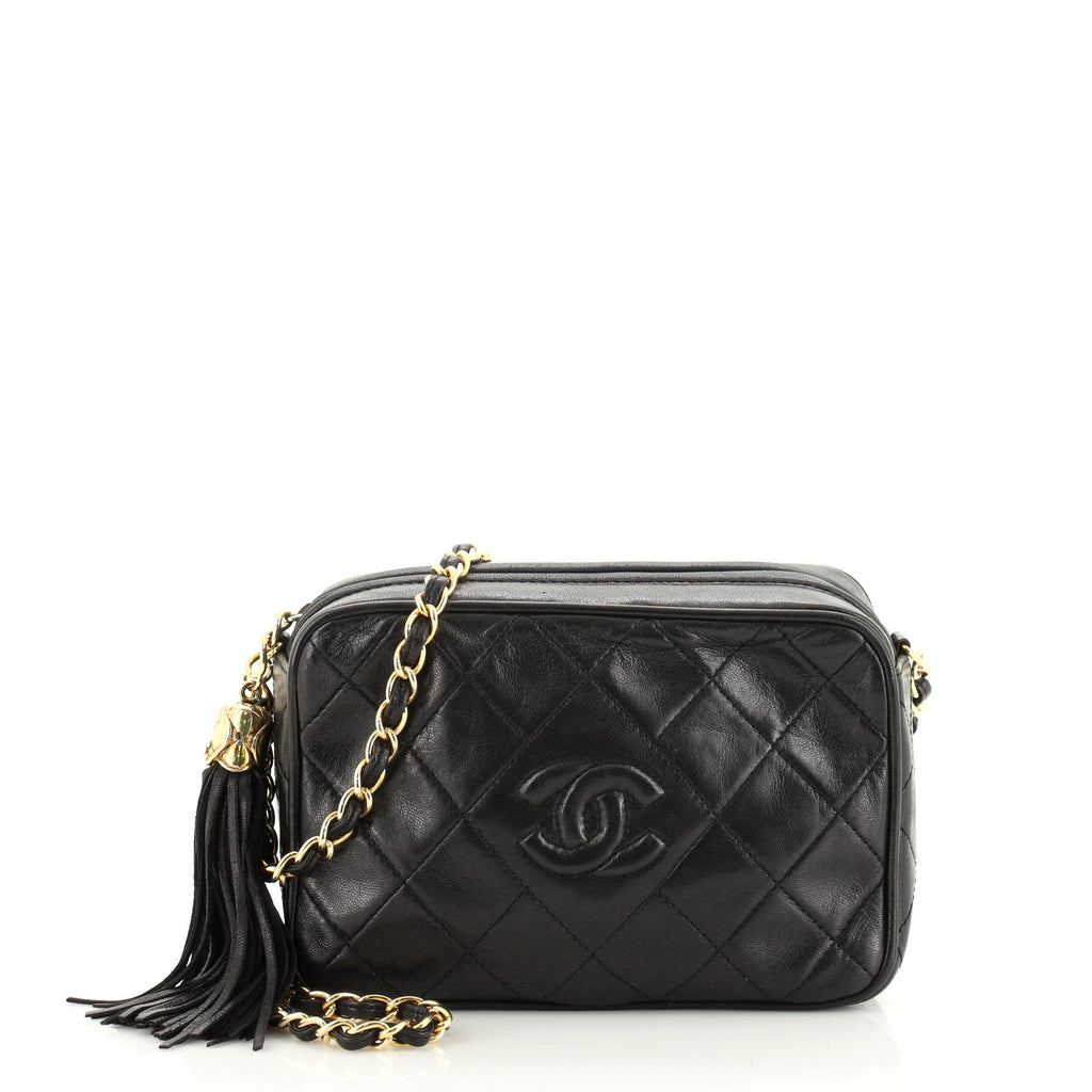 Vintage Diamond CC Camera Bag Quilted Leather Mini