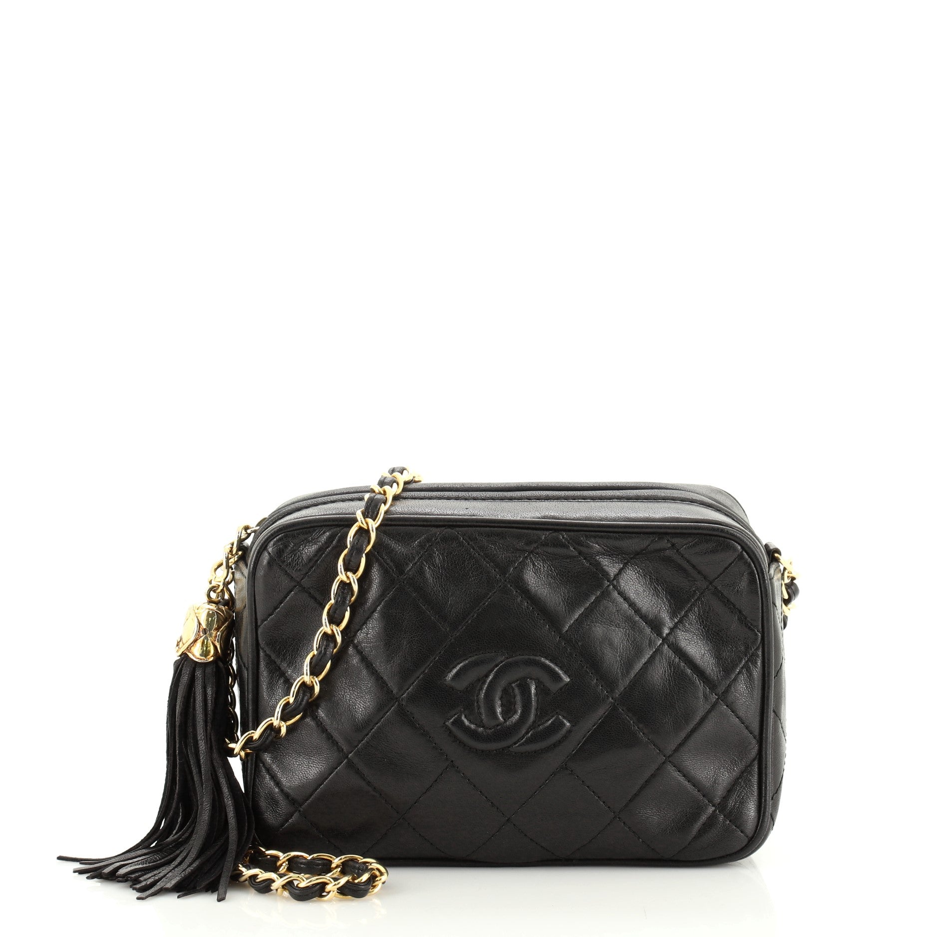 Vintage Diamond CC Camera Bag Quilted Leather Mini