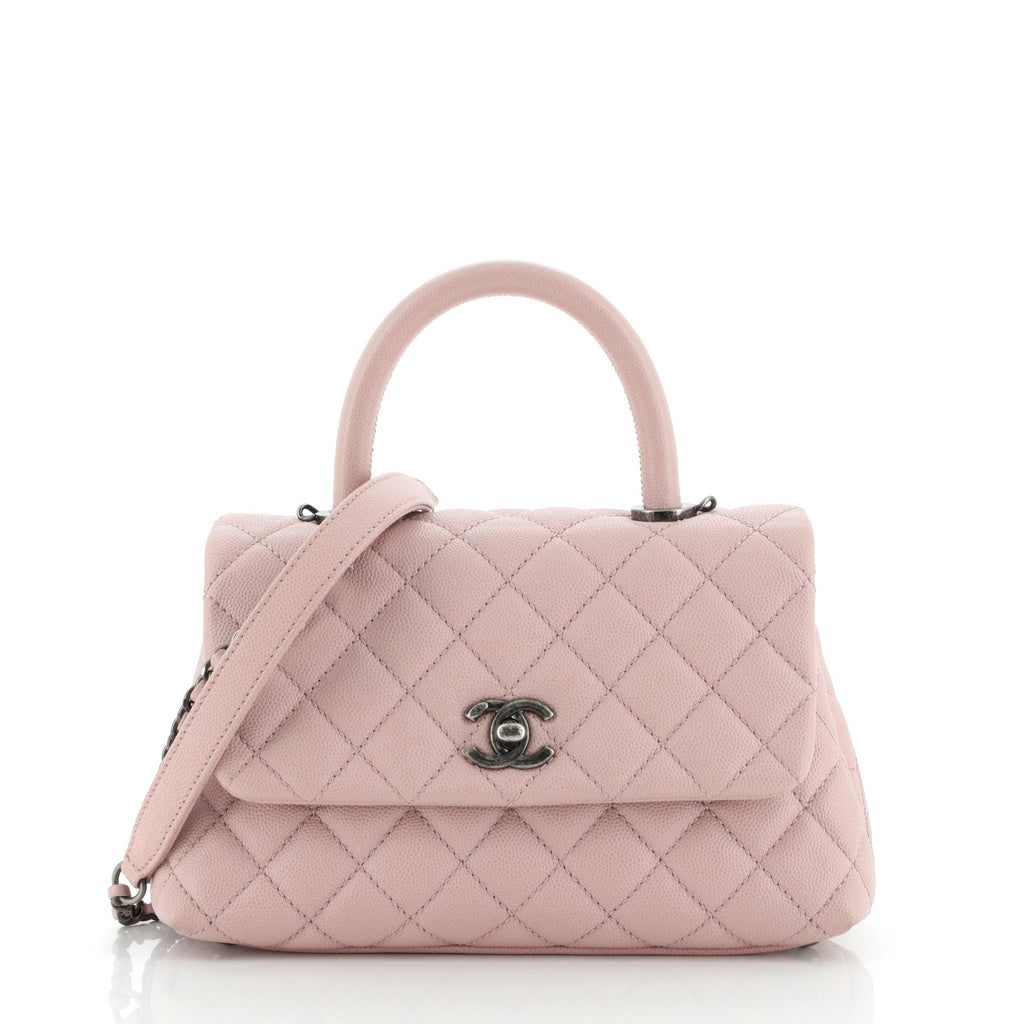 Coco Top Handle Bag Quilted Caviar Mini
