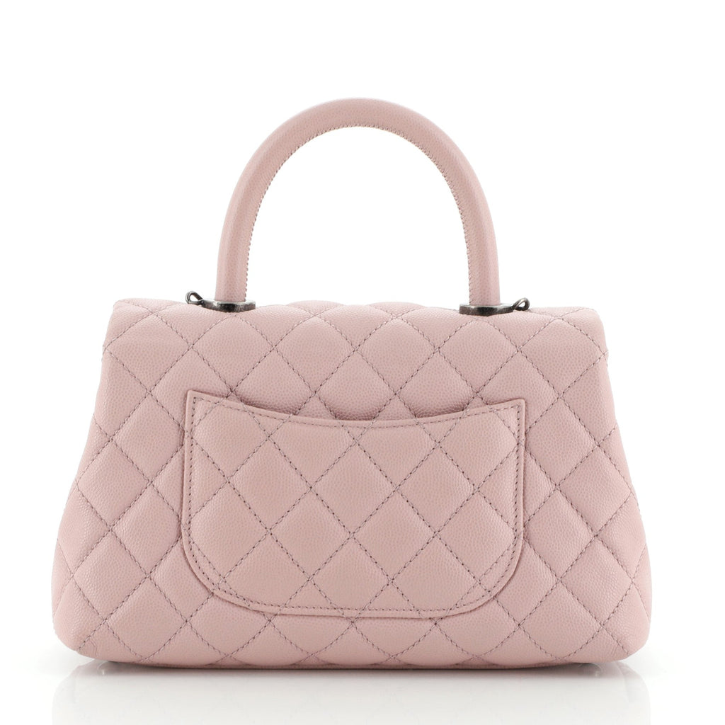 Coco Top Handle Bag Quilted Caviar Mini
