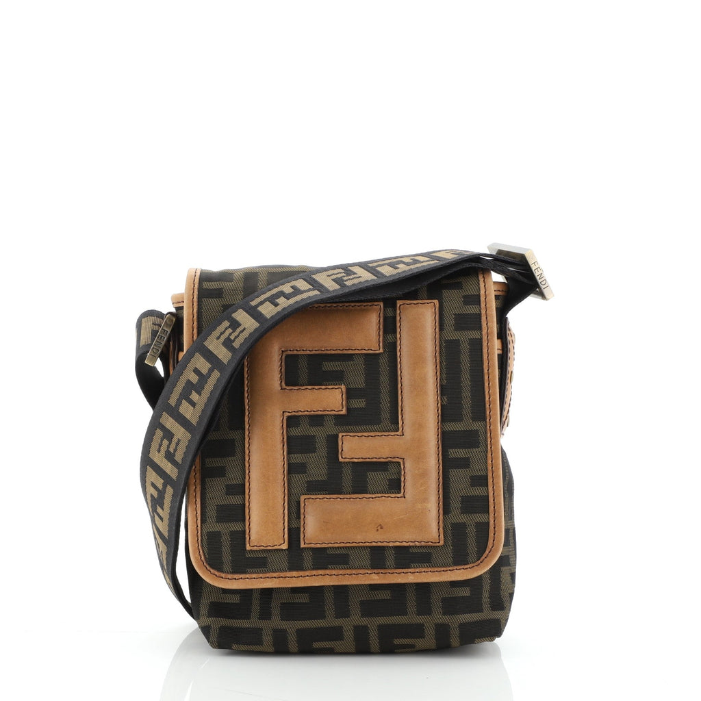 Vintage FF Flap Messenger Bag Zucca Canvas Mini