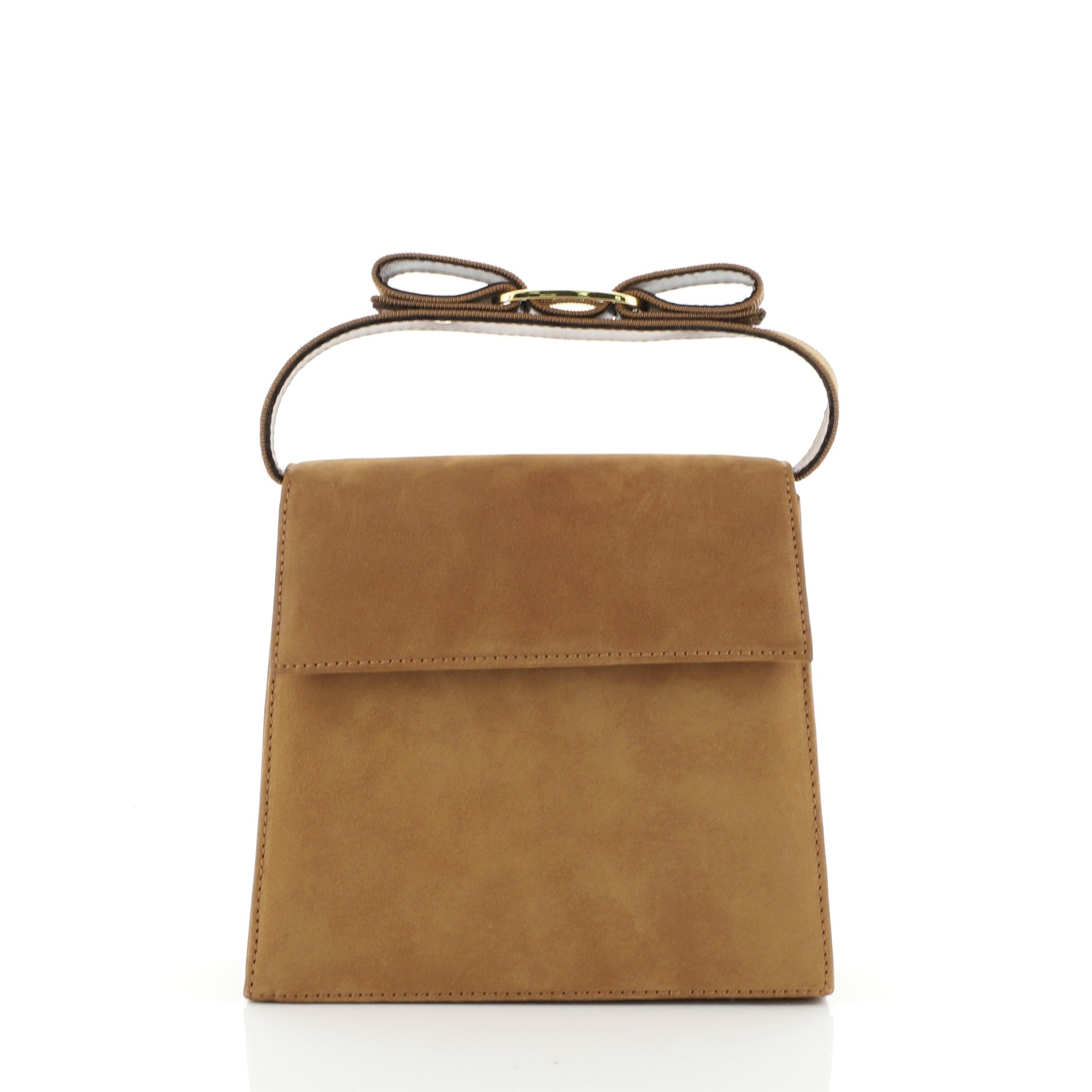 Vintage Vara Bow Handle Shoulder Bag Suede Mini