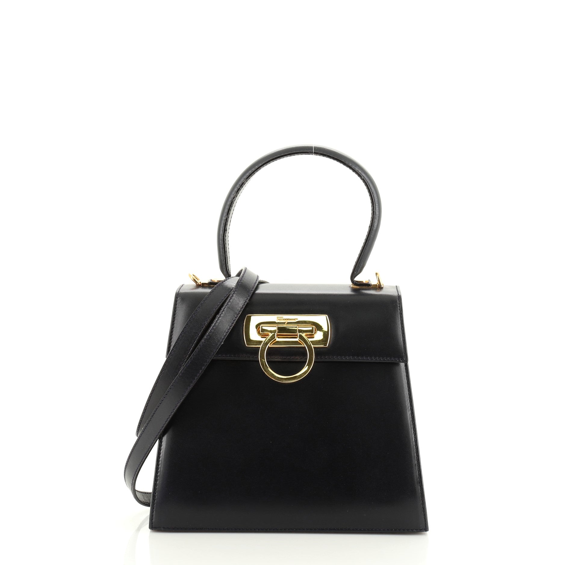 Gancini Convertible Top Handle Bag Leather Mini