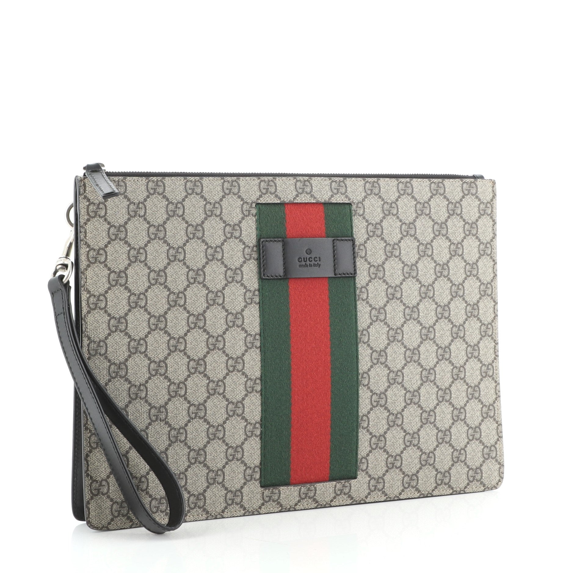 Web Wristlet Clutch GG Coated Canvas