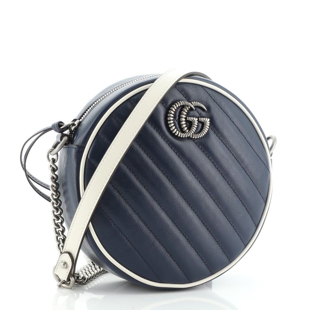 GG Marmont Round Shoulder Bag Matelasse Leather Mini