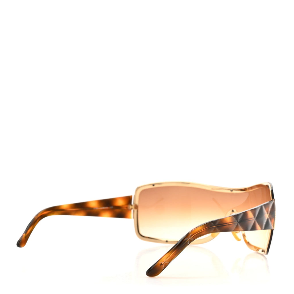 Quilted Shield Sunglasses 4126 Tortoise
