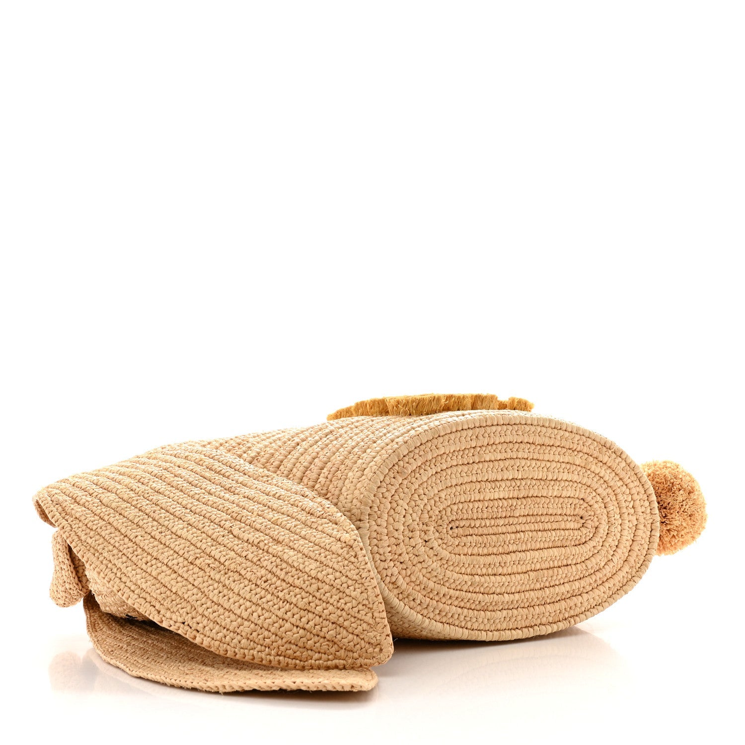 Raffia Small Bunny Basket Tote Bag Natural