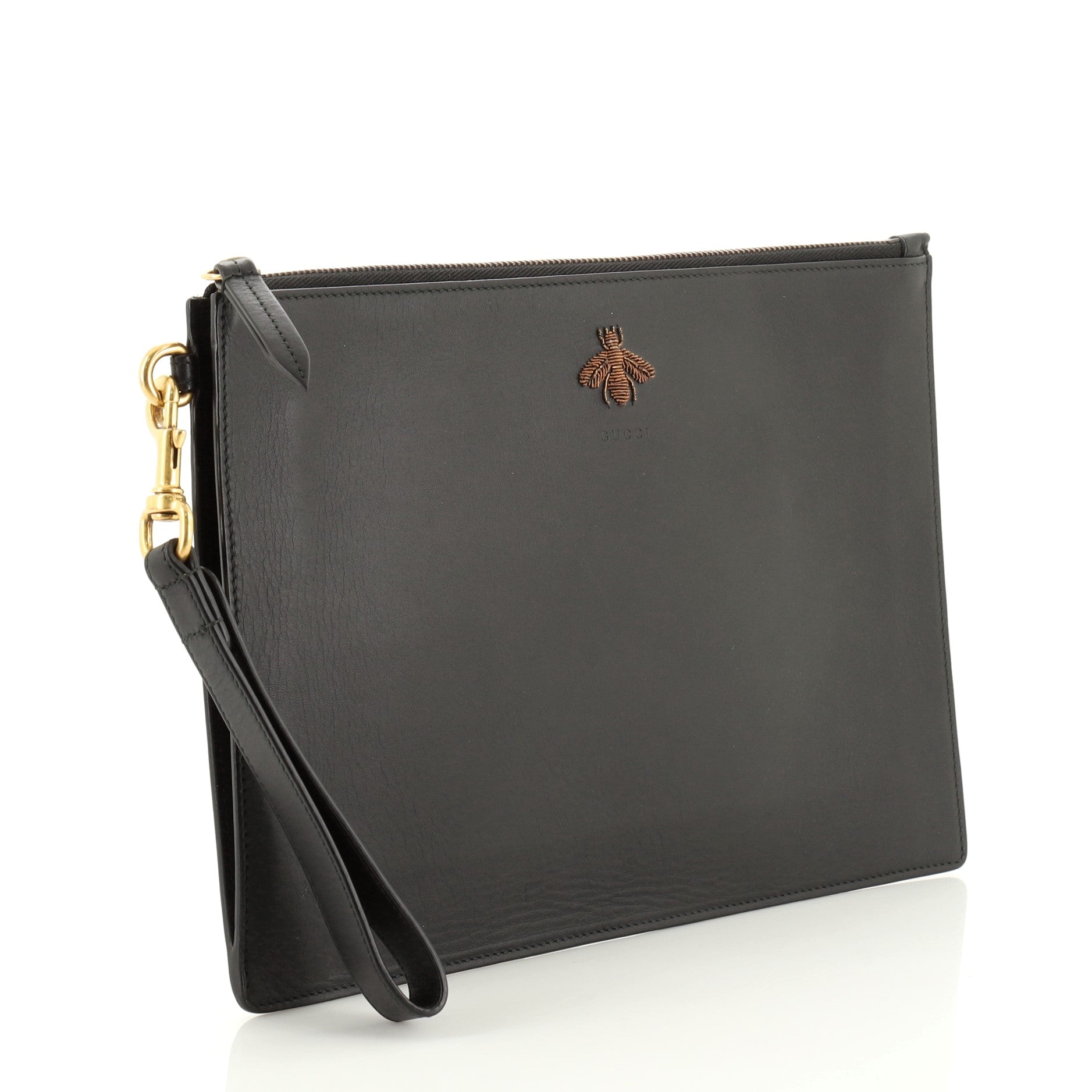 Bee Wristlet Clutch Leather