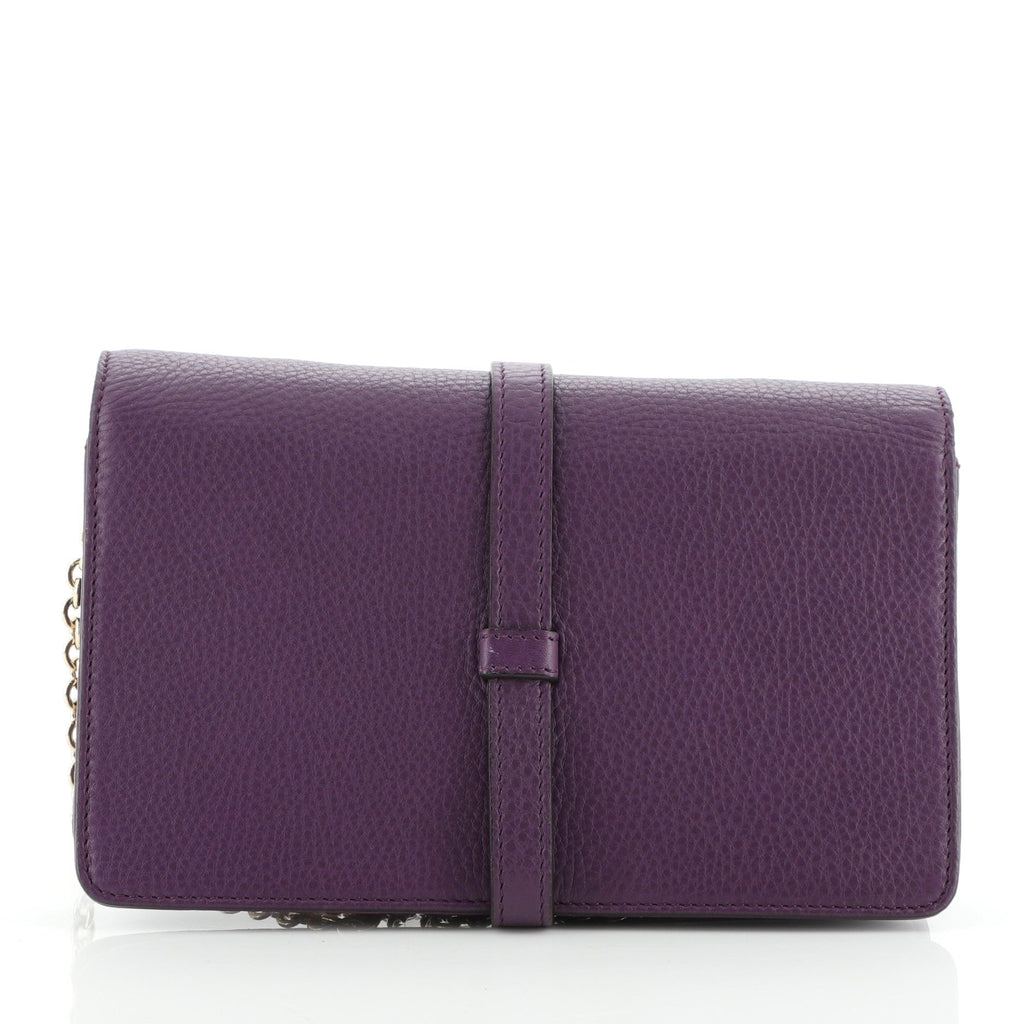 Broadway Chain Clutch Leather