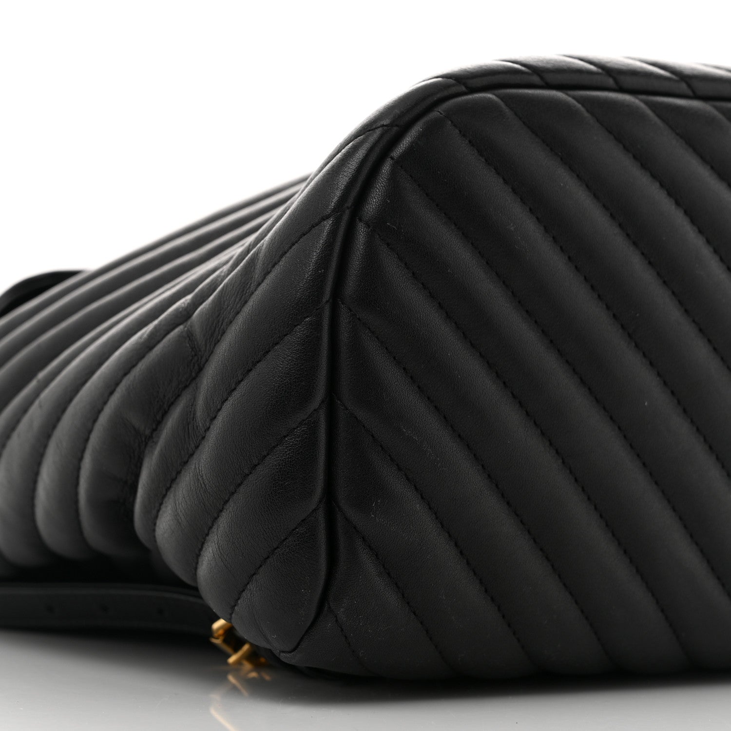 Calfskin Chevron Quilted Large Urban Spirit Backpack Black
