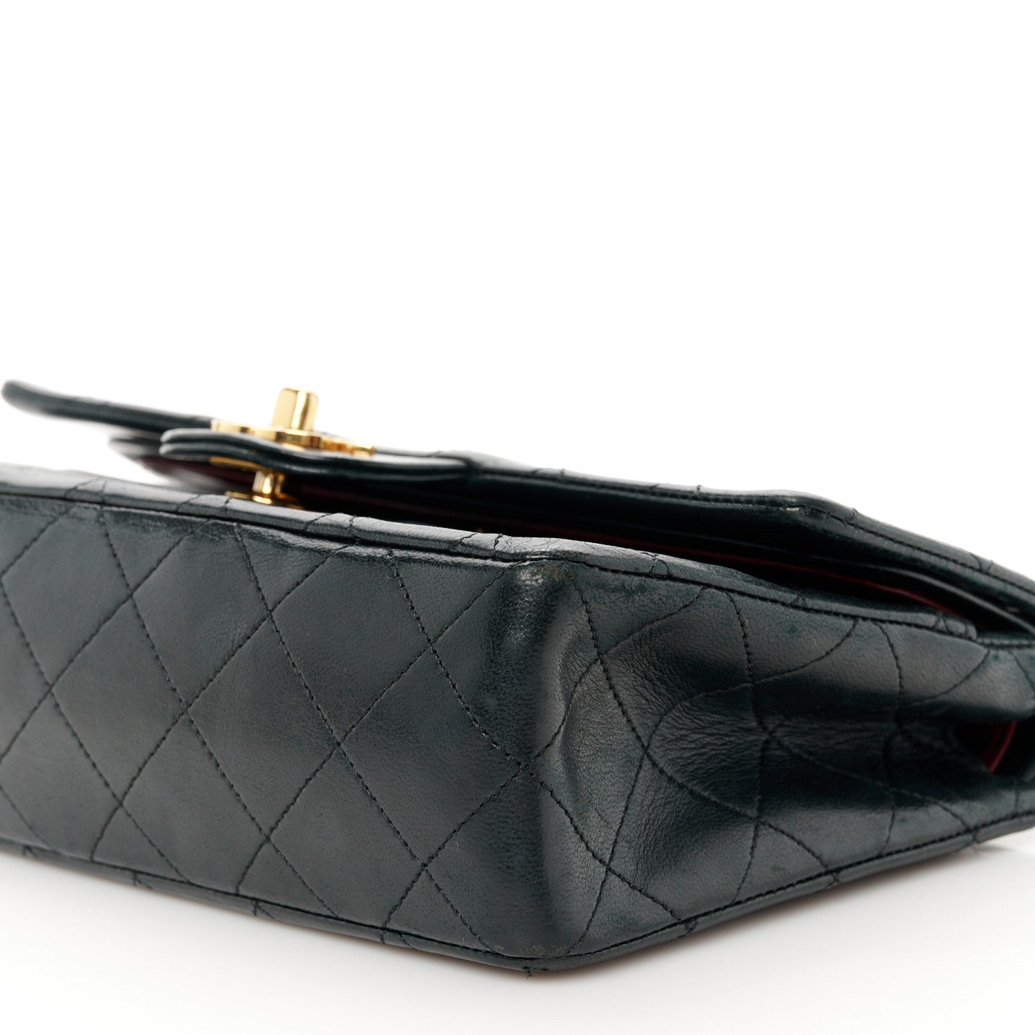Lambskin Quilted Small Double Flap Black