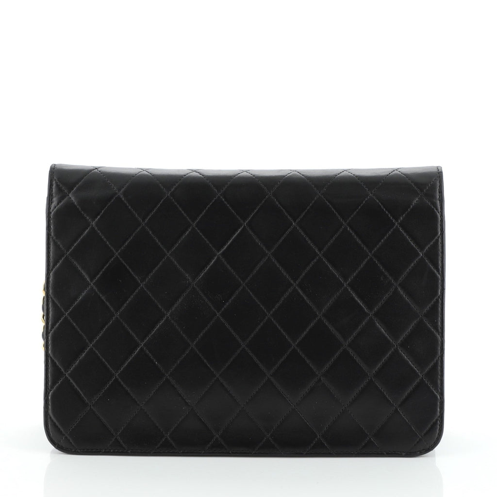 Vintage Clutch with Chain Quilted Leather Medium