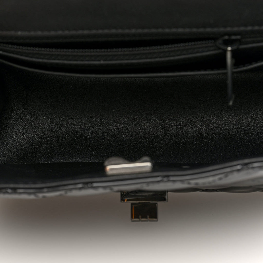 Patent Calfskin Quilted 2.55 Reissue Mini Flap So Black