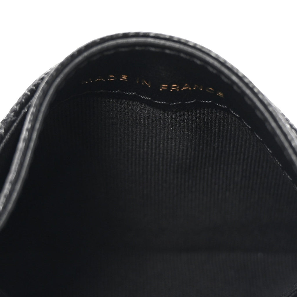 Caviar Quilted Studded CC  Holder Black