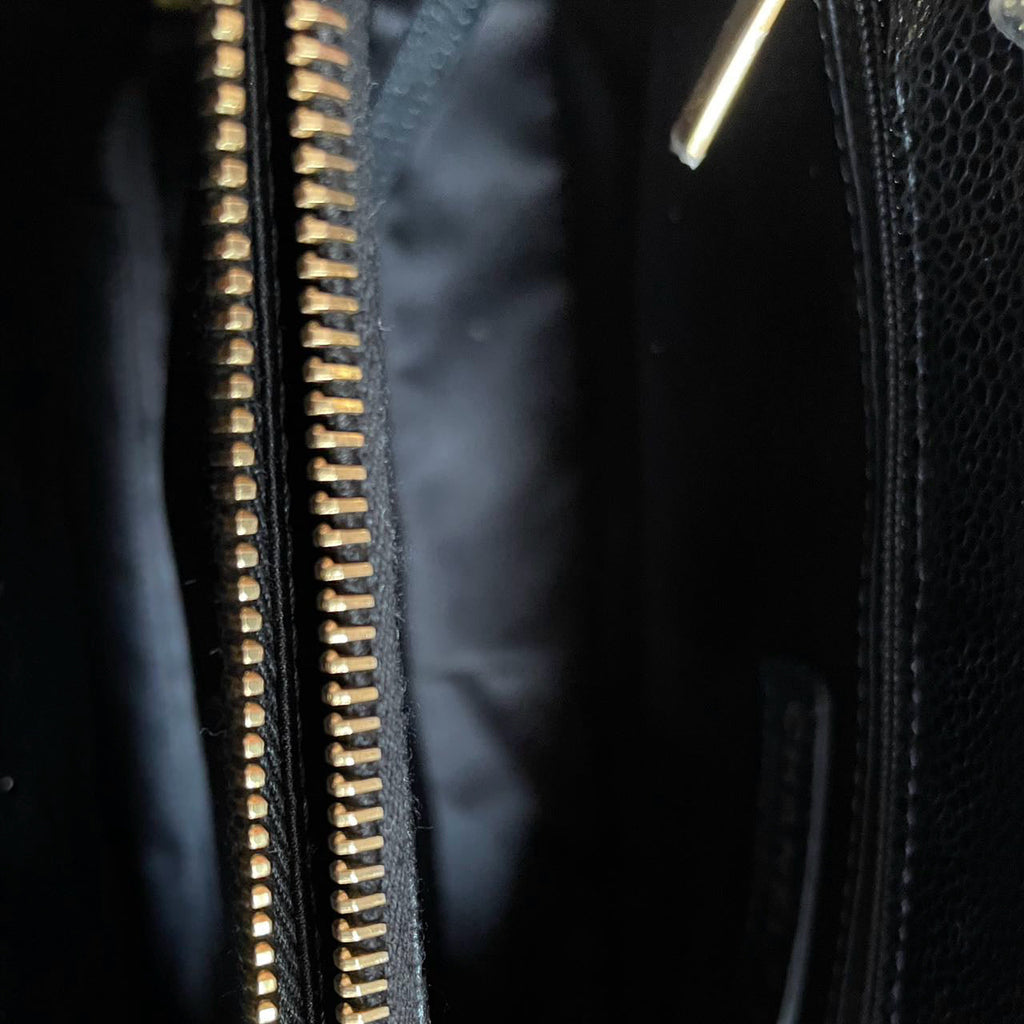 Chanel Grand Shopping Tote Black GST Bag in Caviar Leather with Gold Hardware