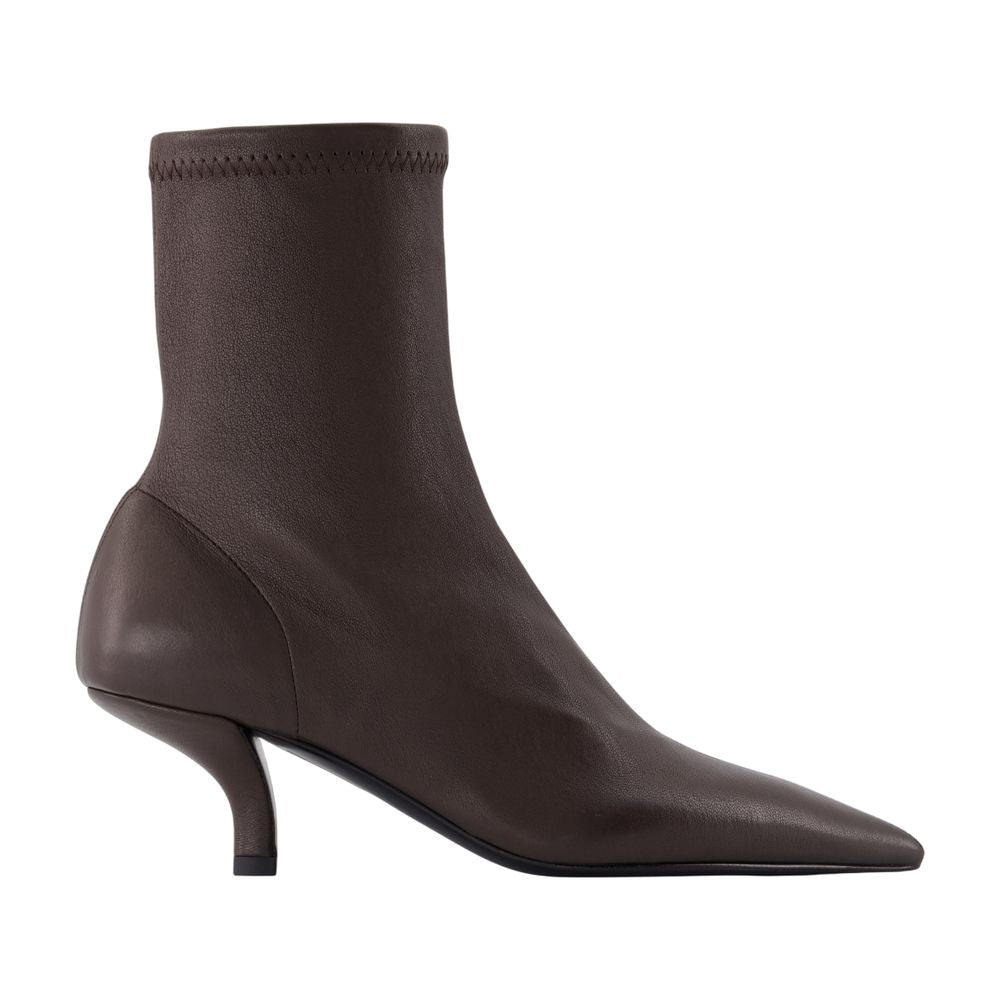 Sock Ankle Boots - TOTEME - Leather - Brown