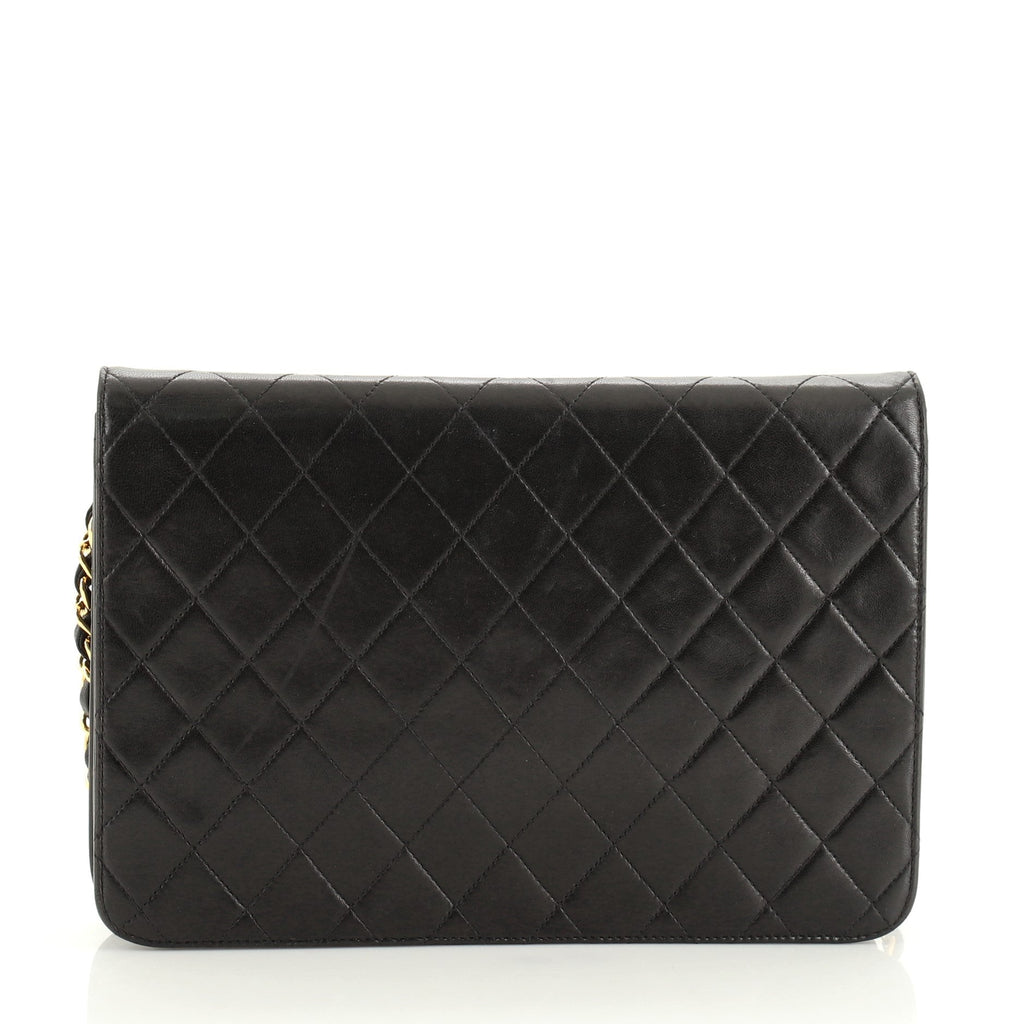 Vintage Clutch with Chain Quilted Leather Medium