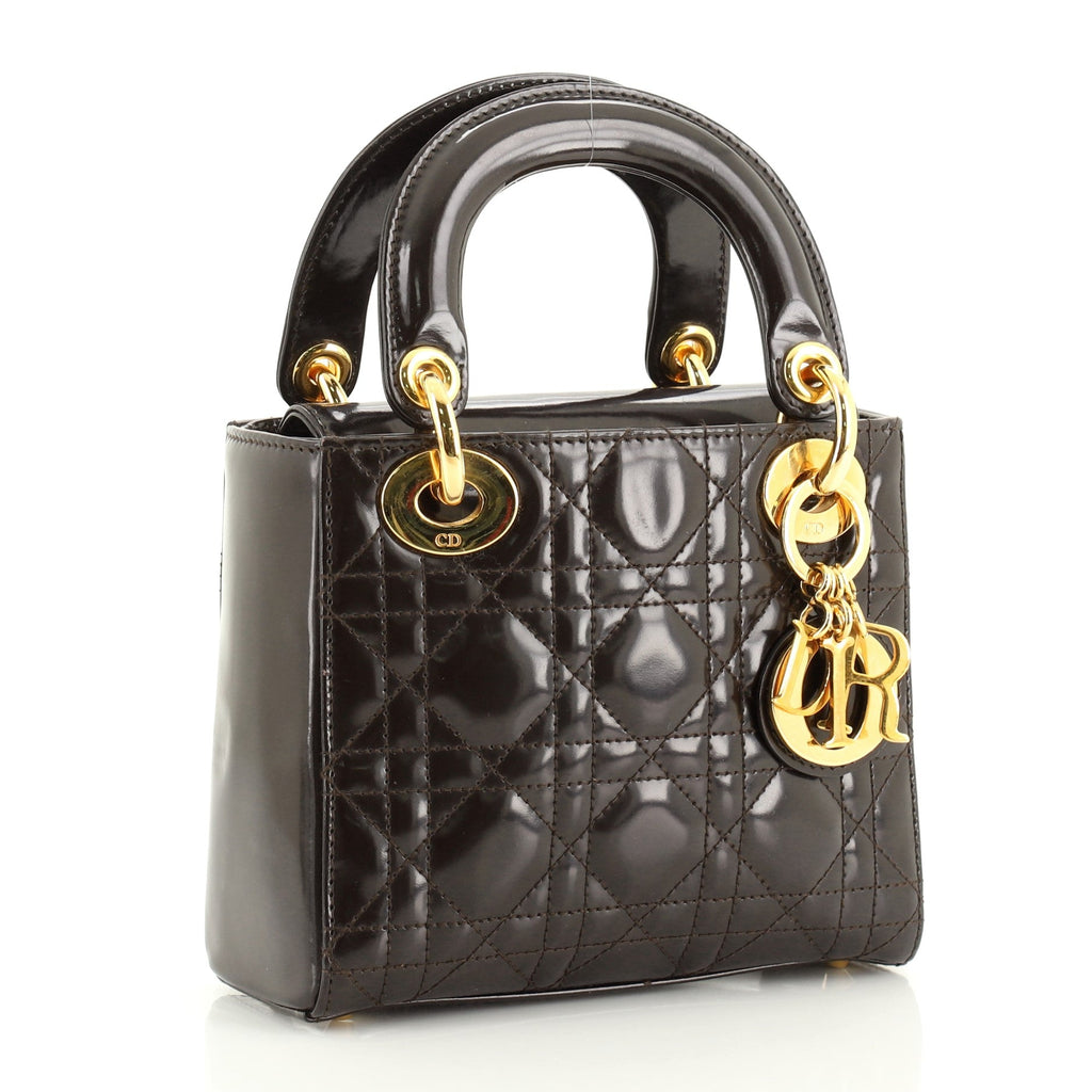 Vintage Lady Dior Bag Cannage Quilt Patent Mini
