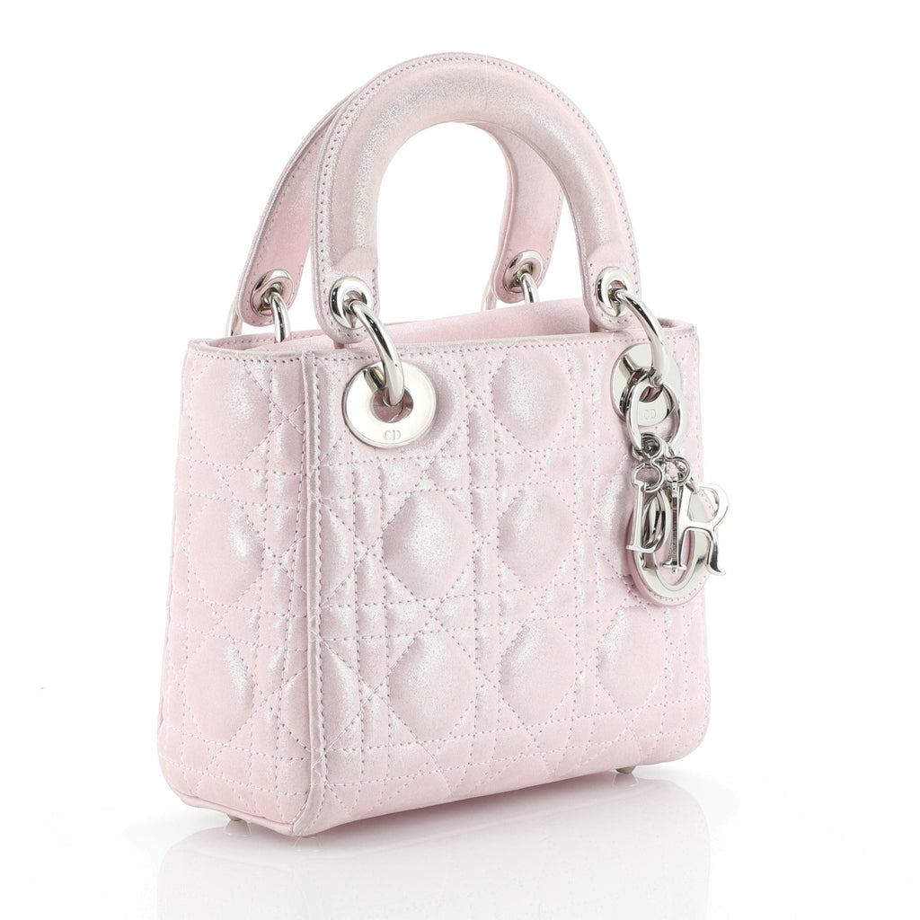 Lady Dior Bag Cannage Quilt Iridescent Leather Mini