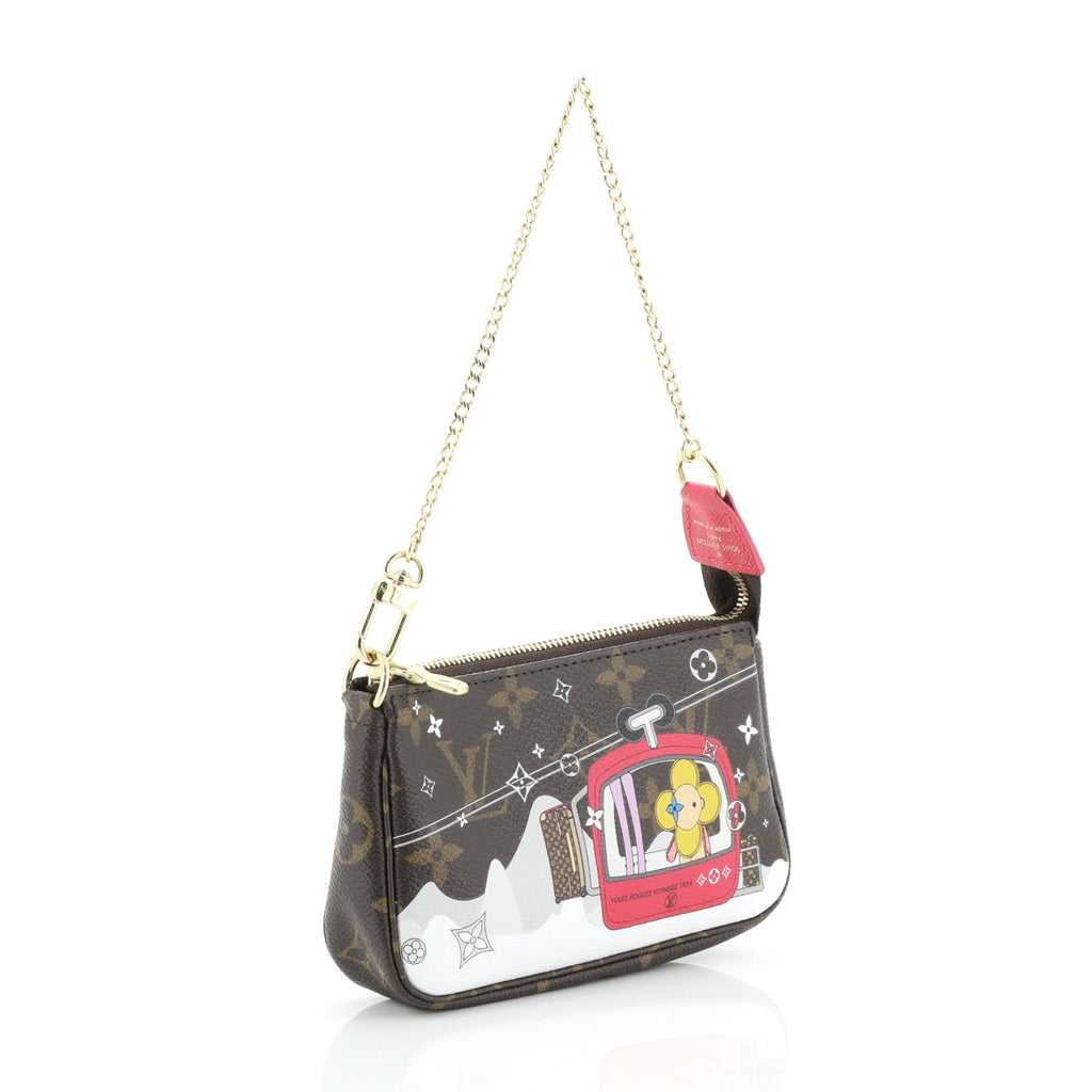 Pochette Accessoires Limited Edition Vivienne Xmas Monogram Canvas Mini