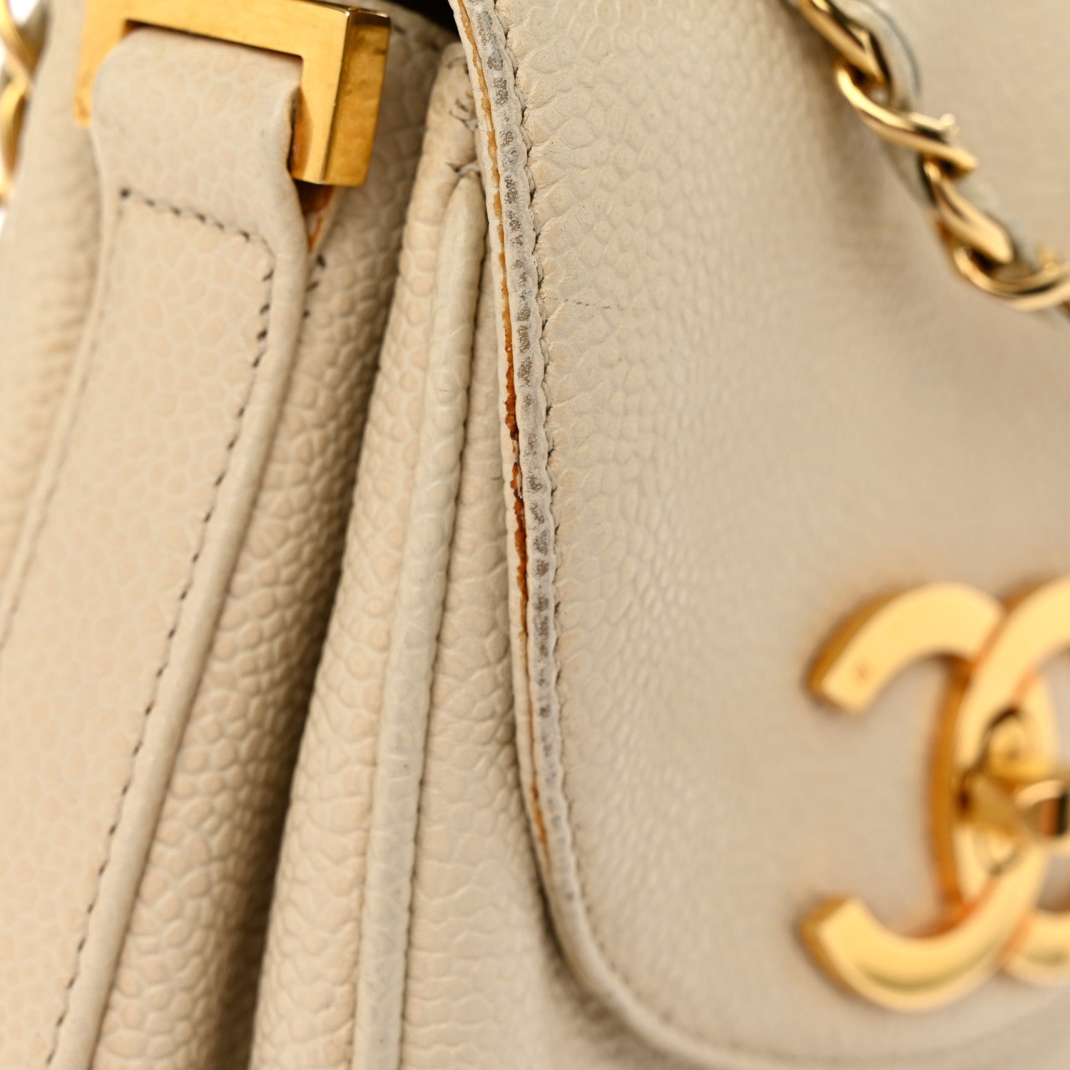 Caviar Vertical Chain Crossbody Ivory