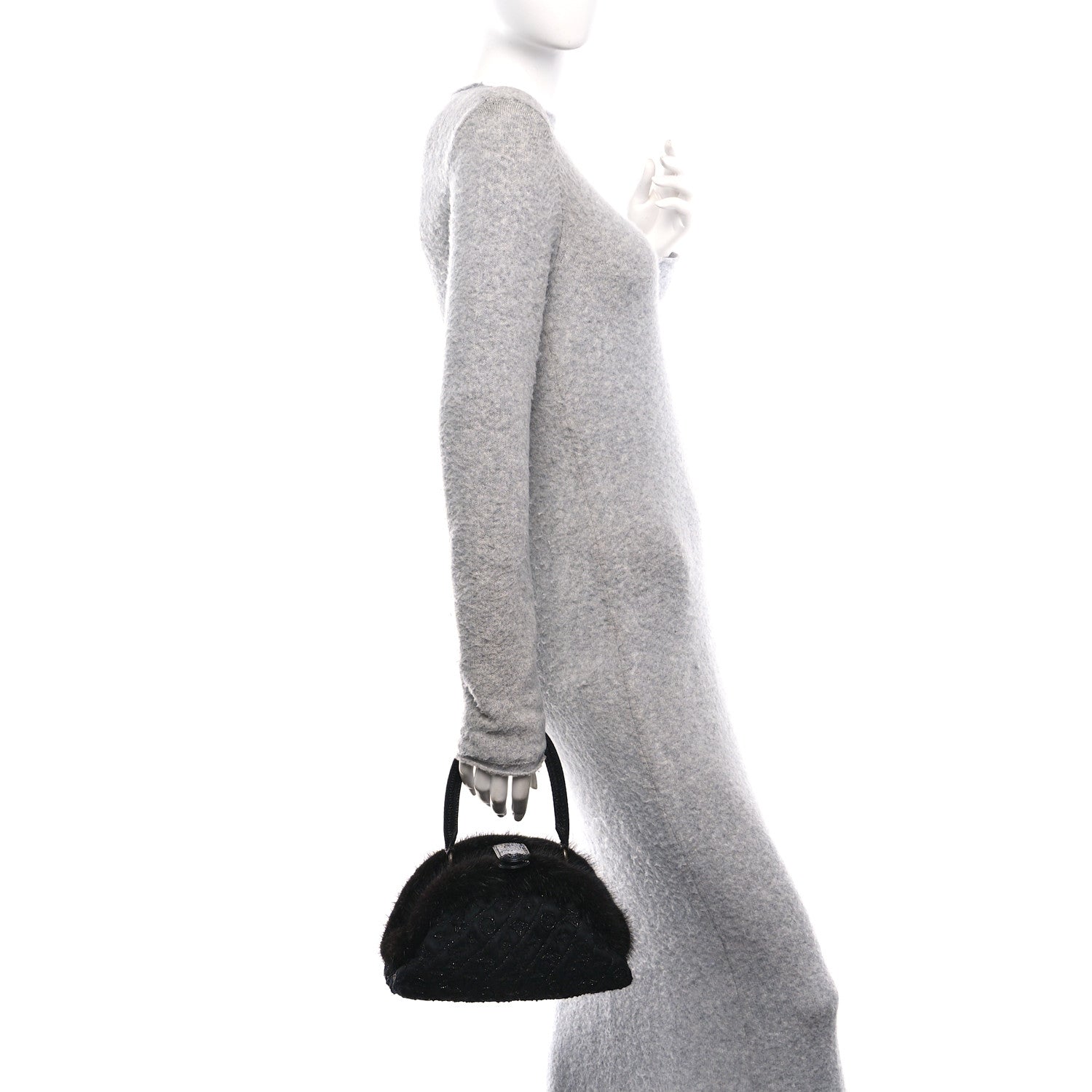 Mousseline Mink Lizard Beaded Demi Lune MM Black