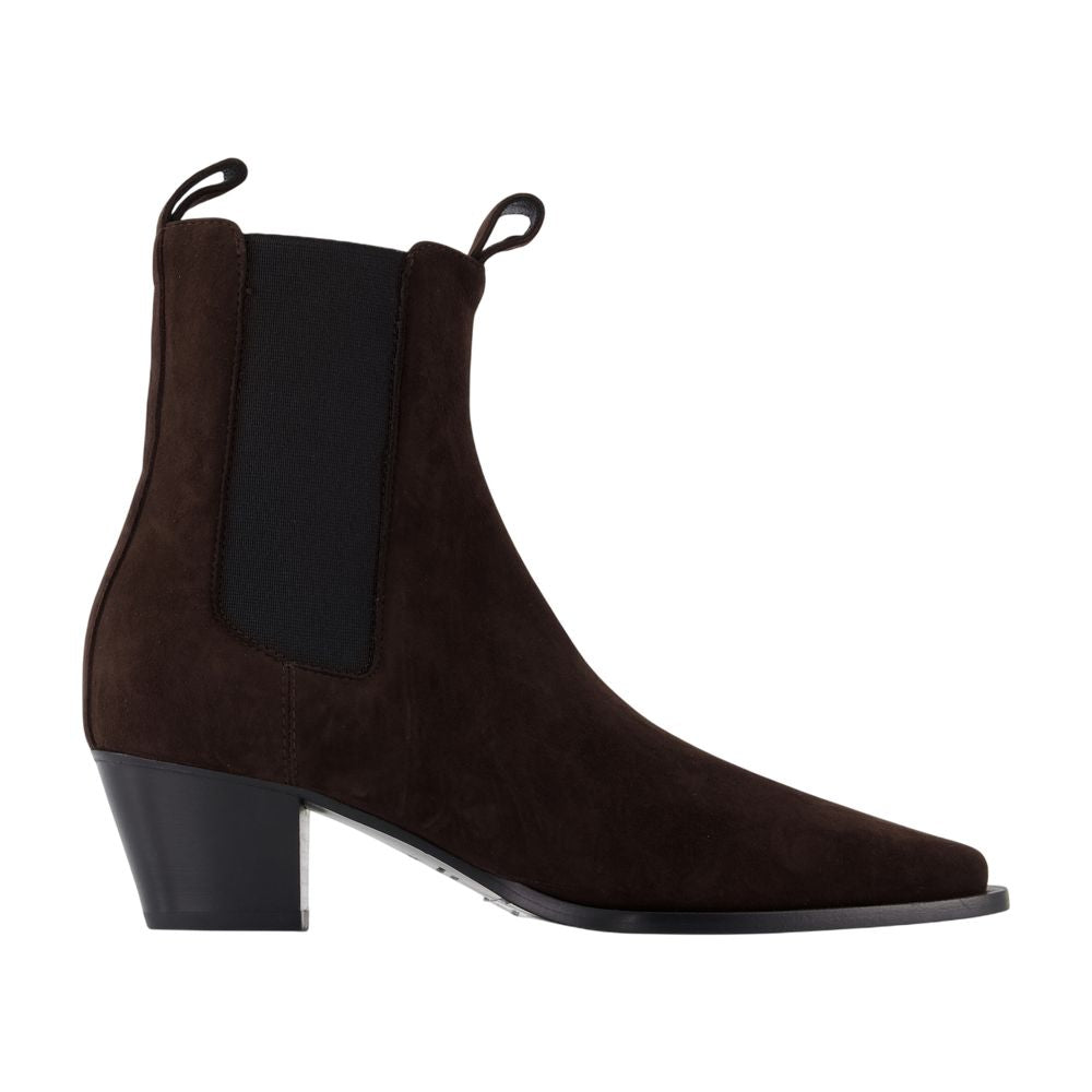 City Ankle Boots - TOTEME - Leather - Brown