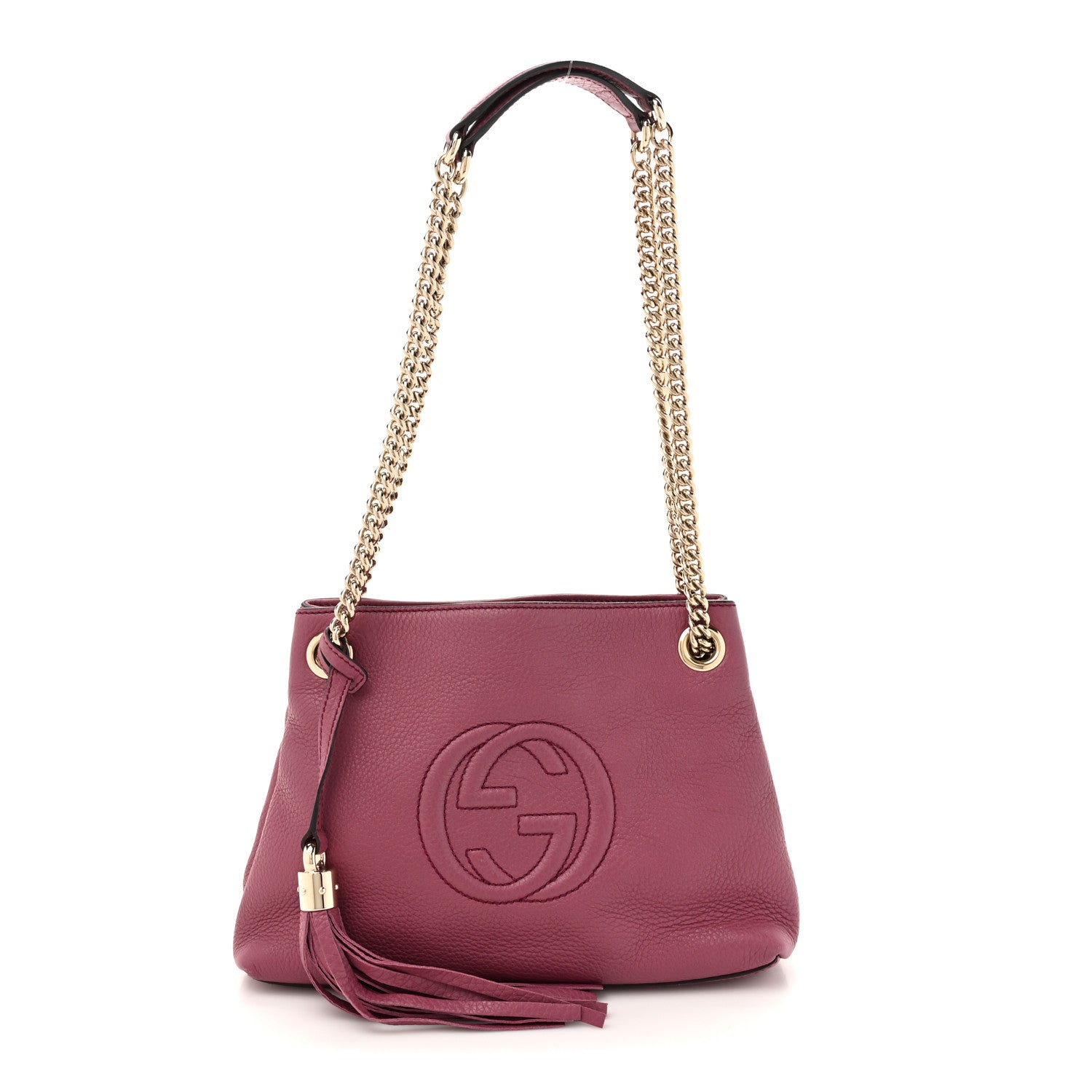Pebbled Calfskin Small Soho Chain Shoulder Bag Peonia Flower