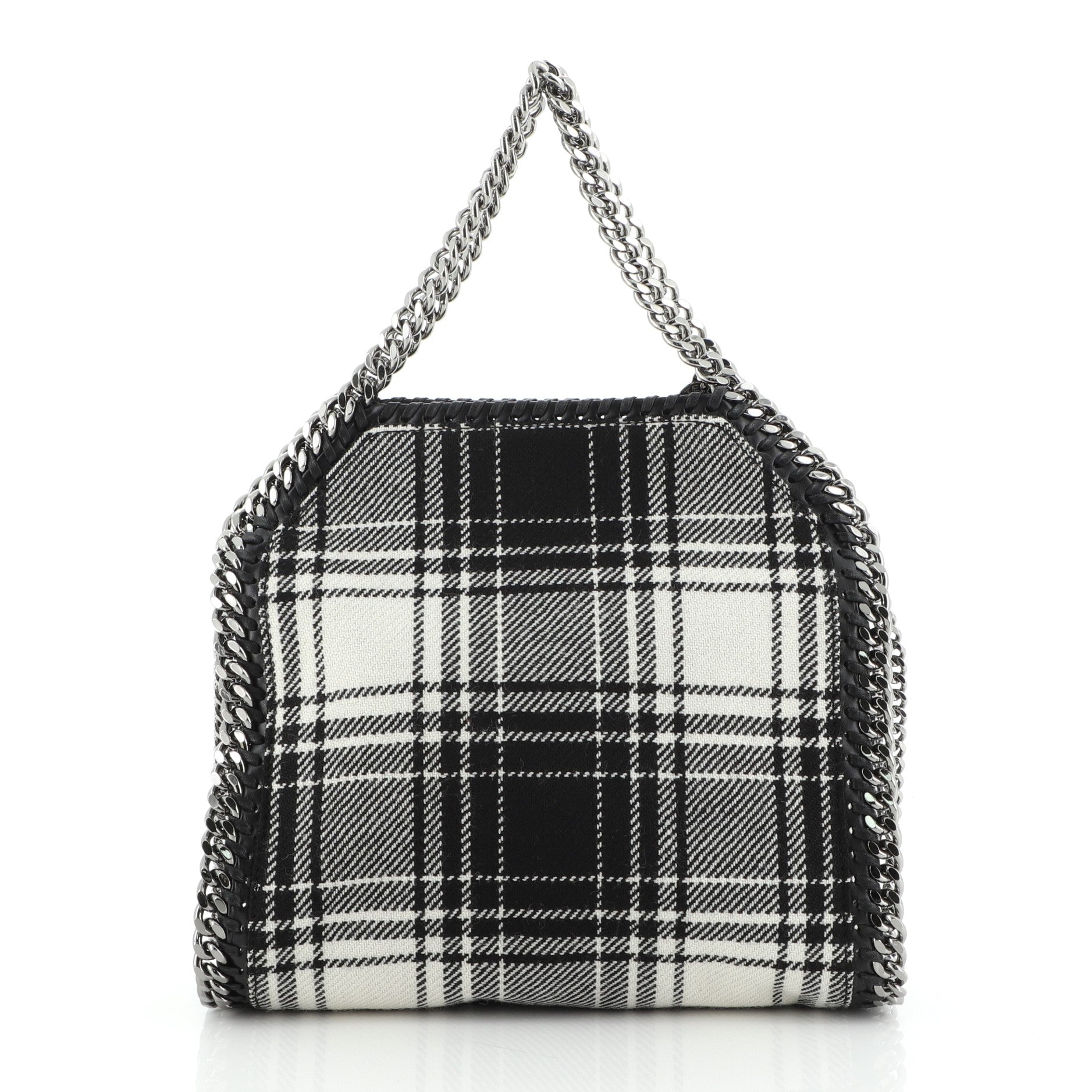 Falabella Fold Over Crossbody Bag Gingham Wool Mini