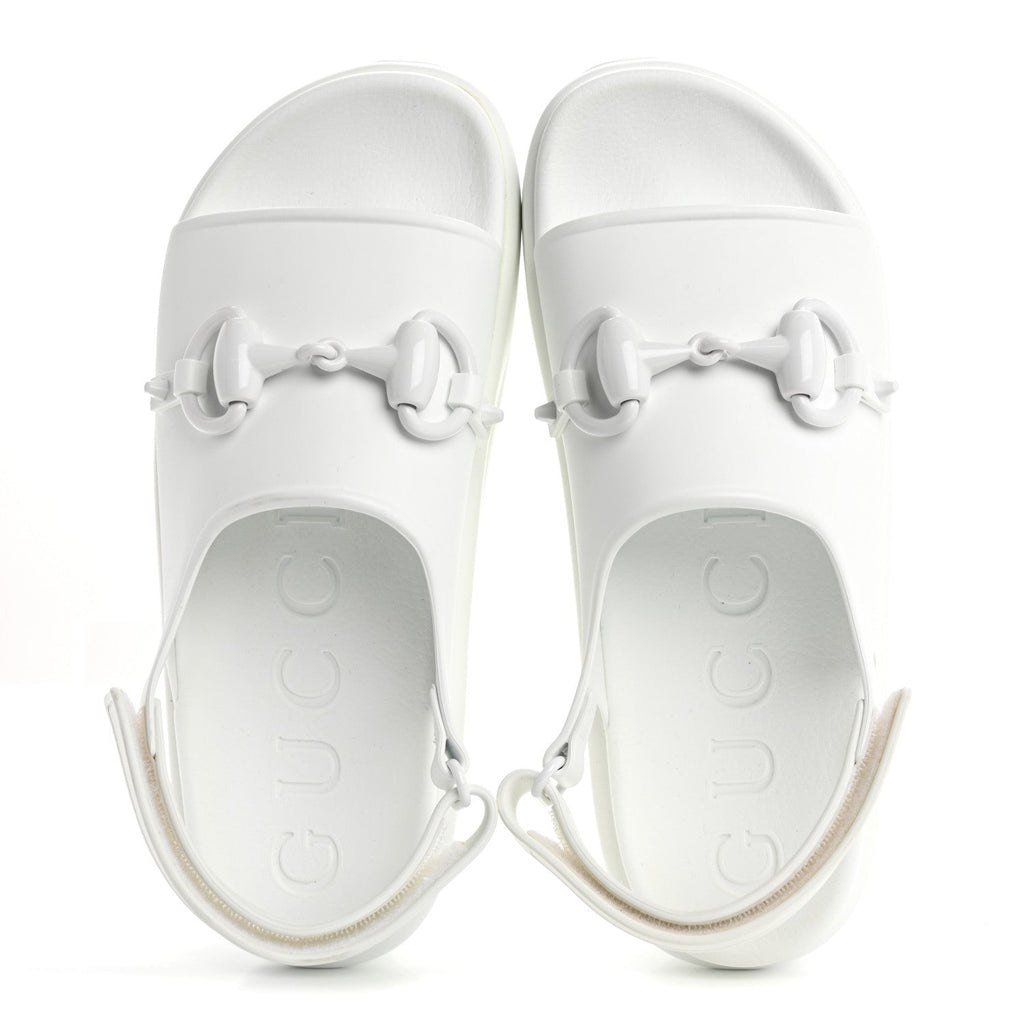 Soft Rubber Horsebit Touch Womens Strapped Sandals 40 Great White
