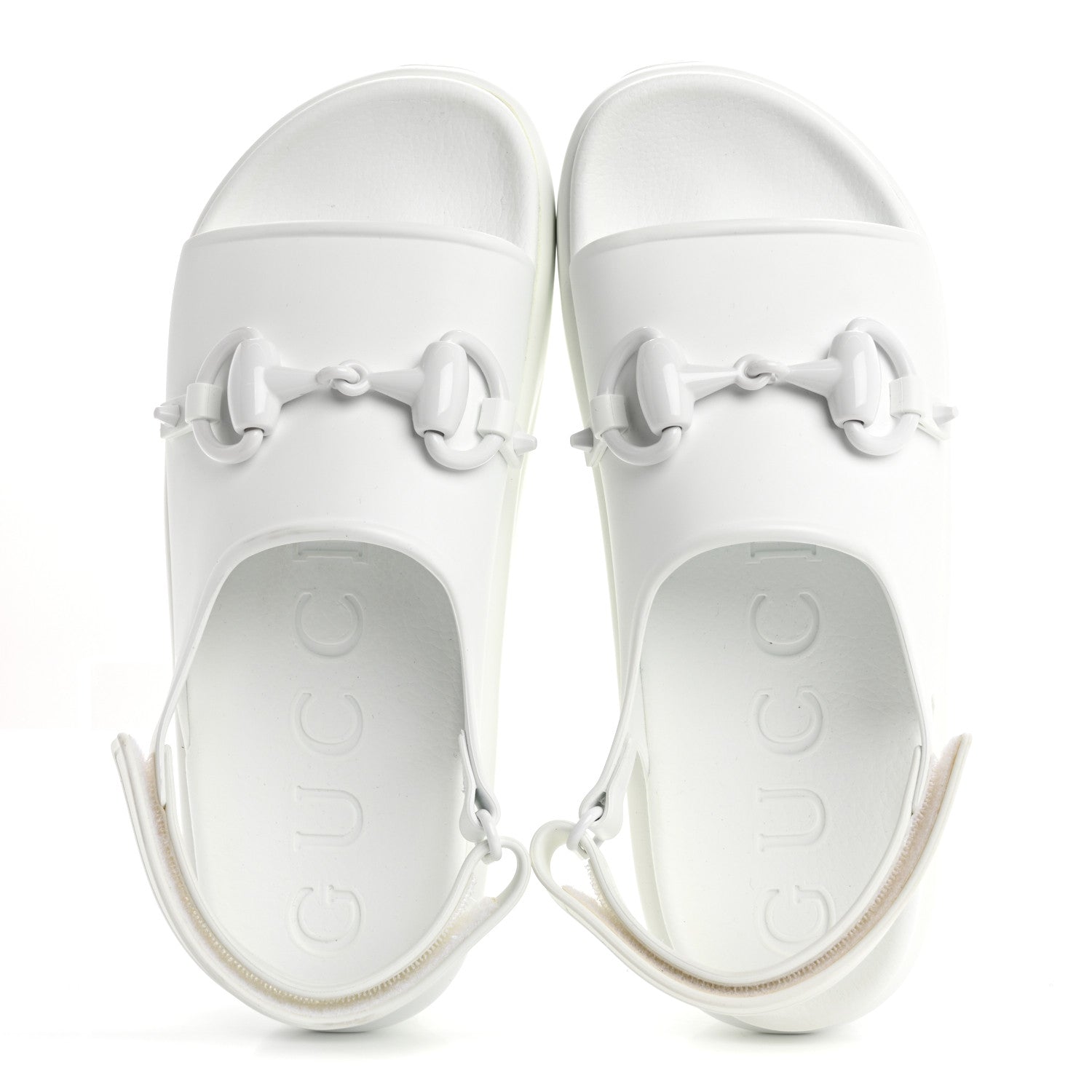 Soft Rubber Horsebit Touch Womens Strapped Sandals 40 Great White