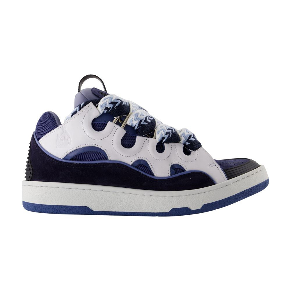 Women's Curb Sneakers - Lanvin - Synthetic - Black/Blue