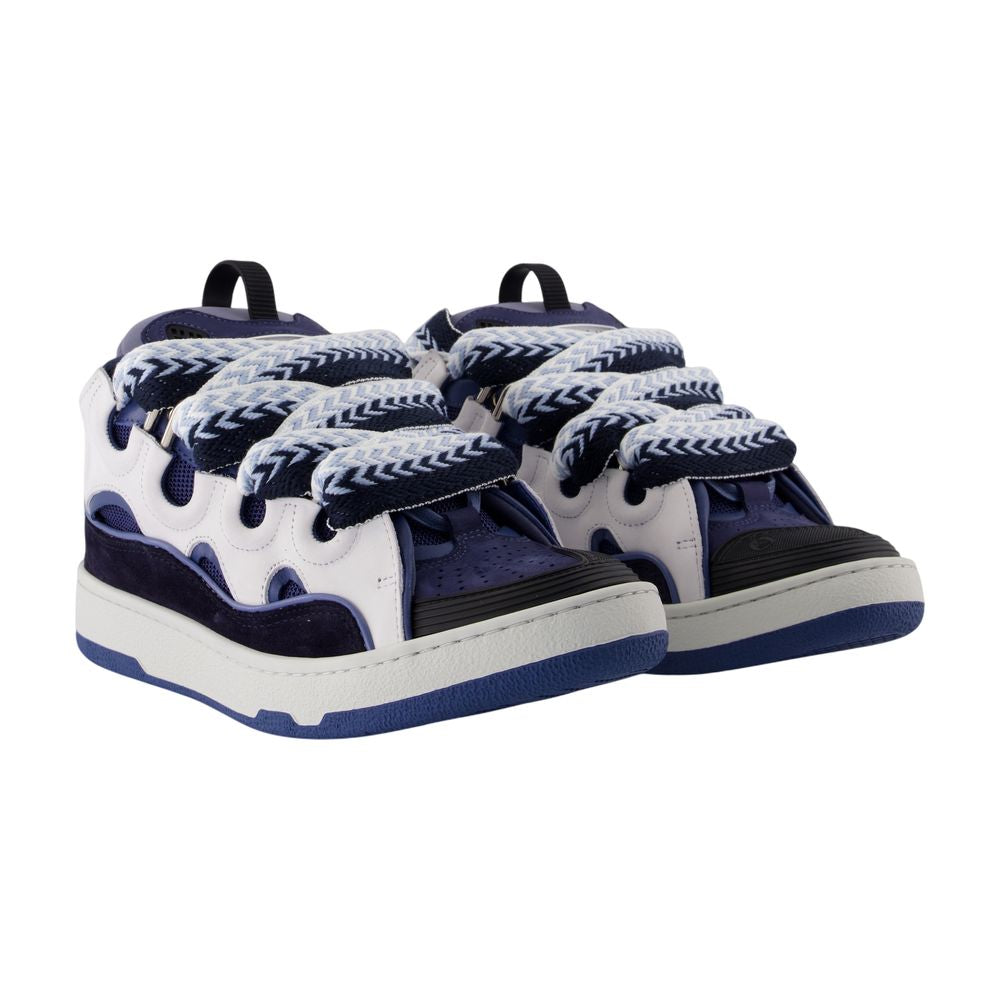 Women's Curb Sneakers - Lanvin - Synthetic - Black/Blue