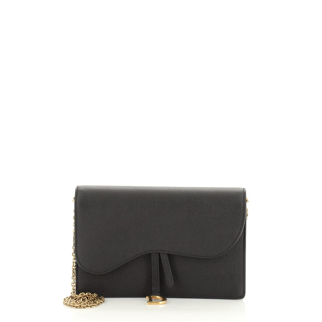 Saddle Chain Clutch Leather