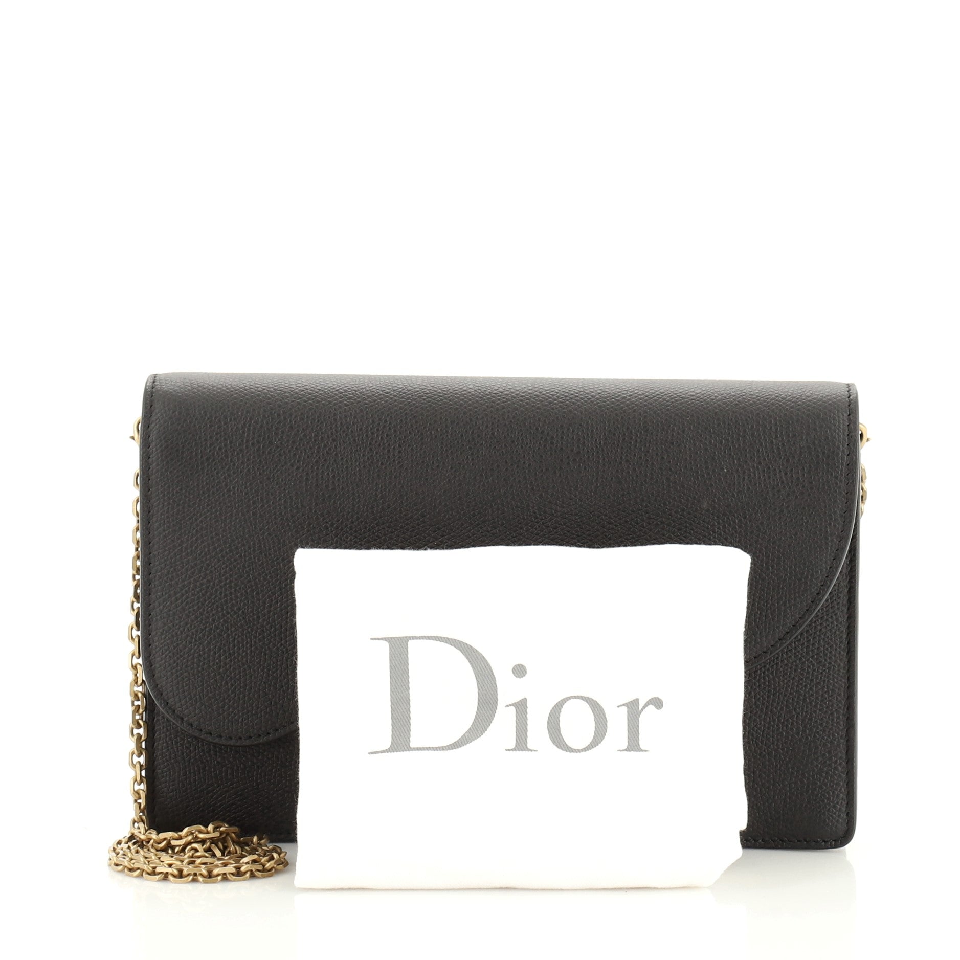 Saddle Chain Clutch Leather