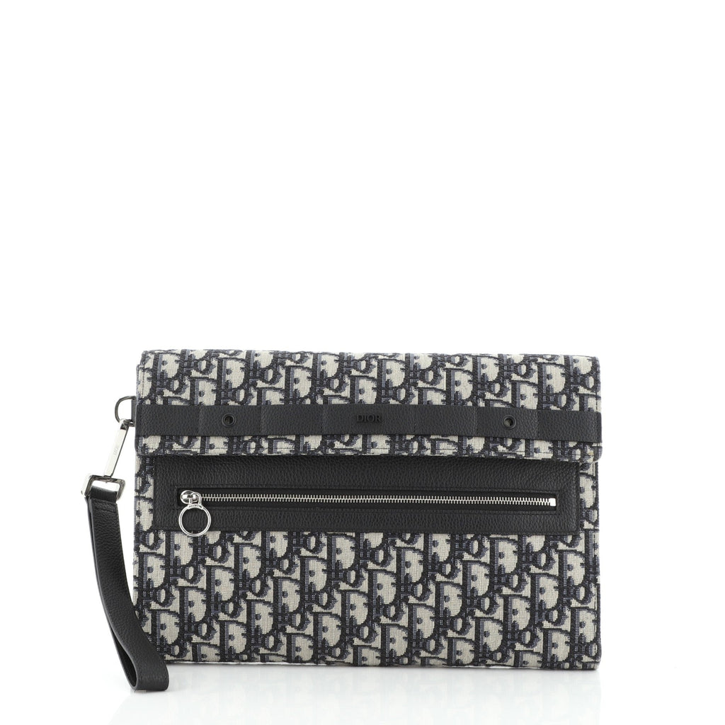 Safari Flap Wristlet Clutch Oblique Canvas