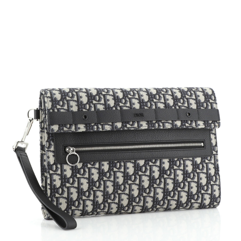 Safari Flap Wristlet Clutch Oblique Canvas