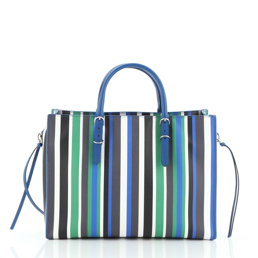 Papier A4 Zip Around Classic Studs Bag Striped Leather Mini