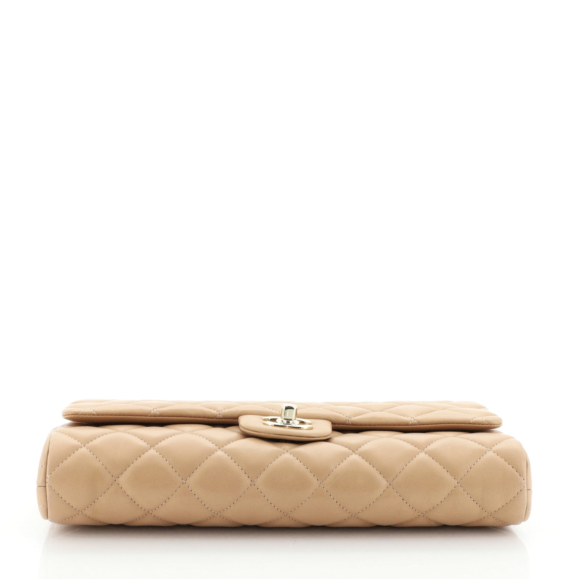 Clutch with Chain Quilted Lambskin