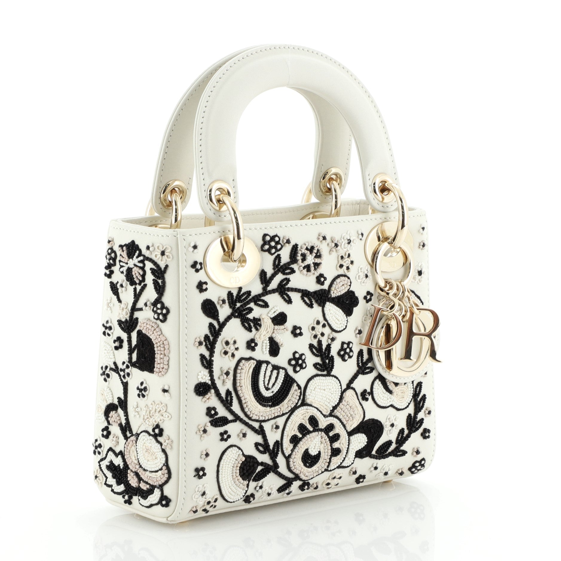 Lady Dior Bag Beaded Leather Mini