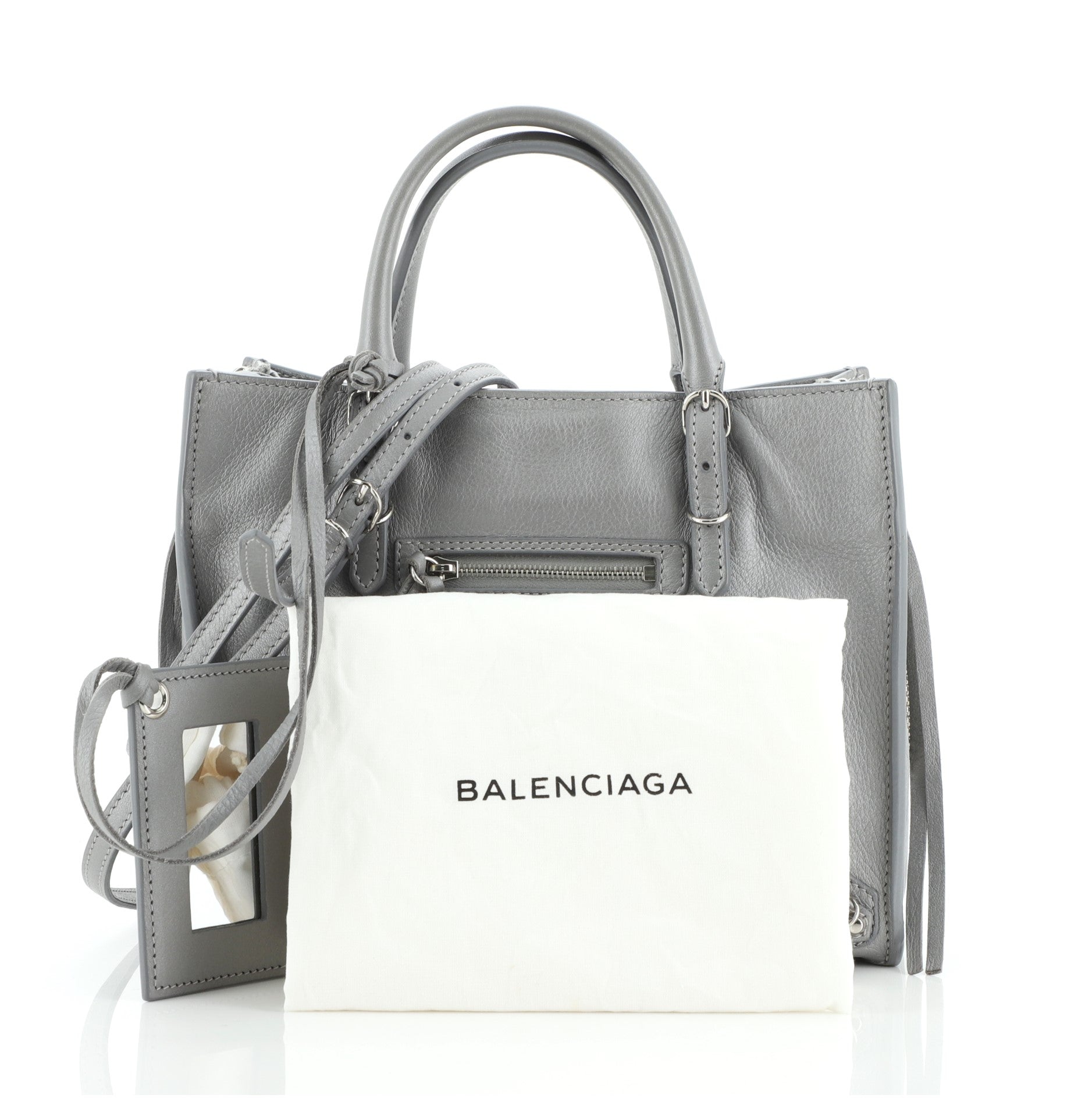 Papier A4 Zip Around Classic Studs Bag Leather Mini