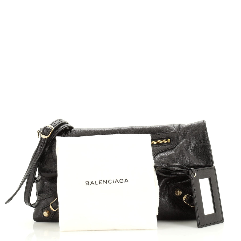 Giant Studs Envelope Strap Clutch Leather