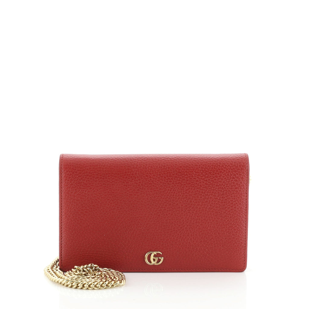Petite GG Marmont Chain Wallet Leather Mini