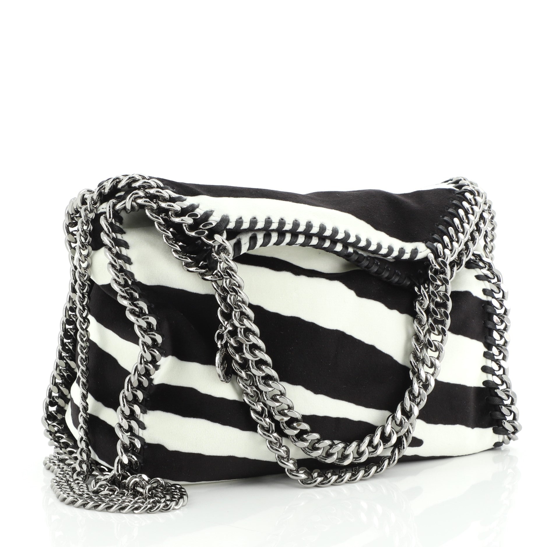 Falabella Fold Over Bag Printed Velvet Mini