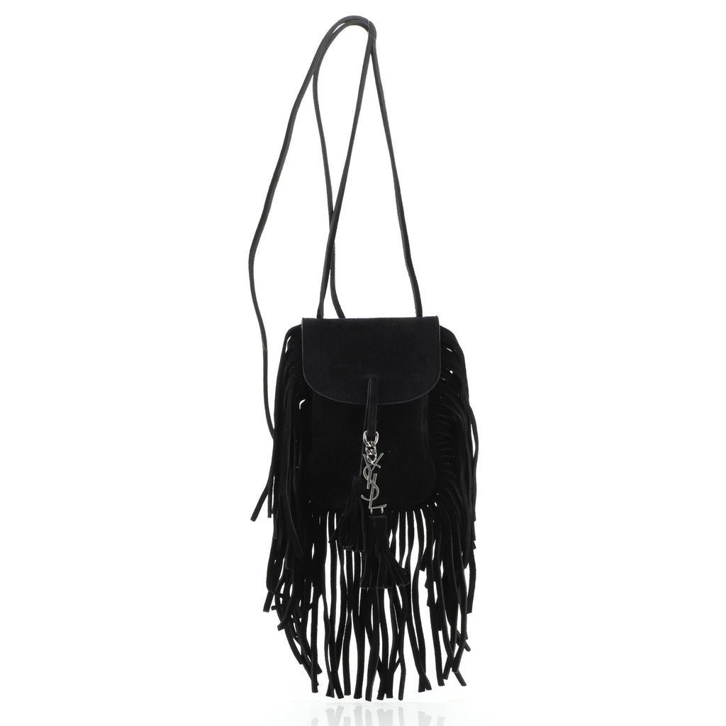 Anita Flat Fringe Crossbody Bag Suede Mini